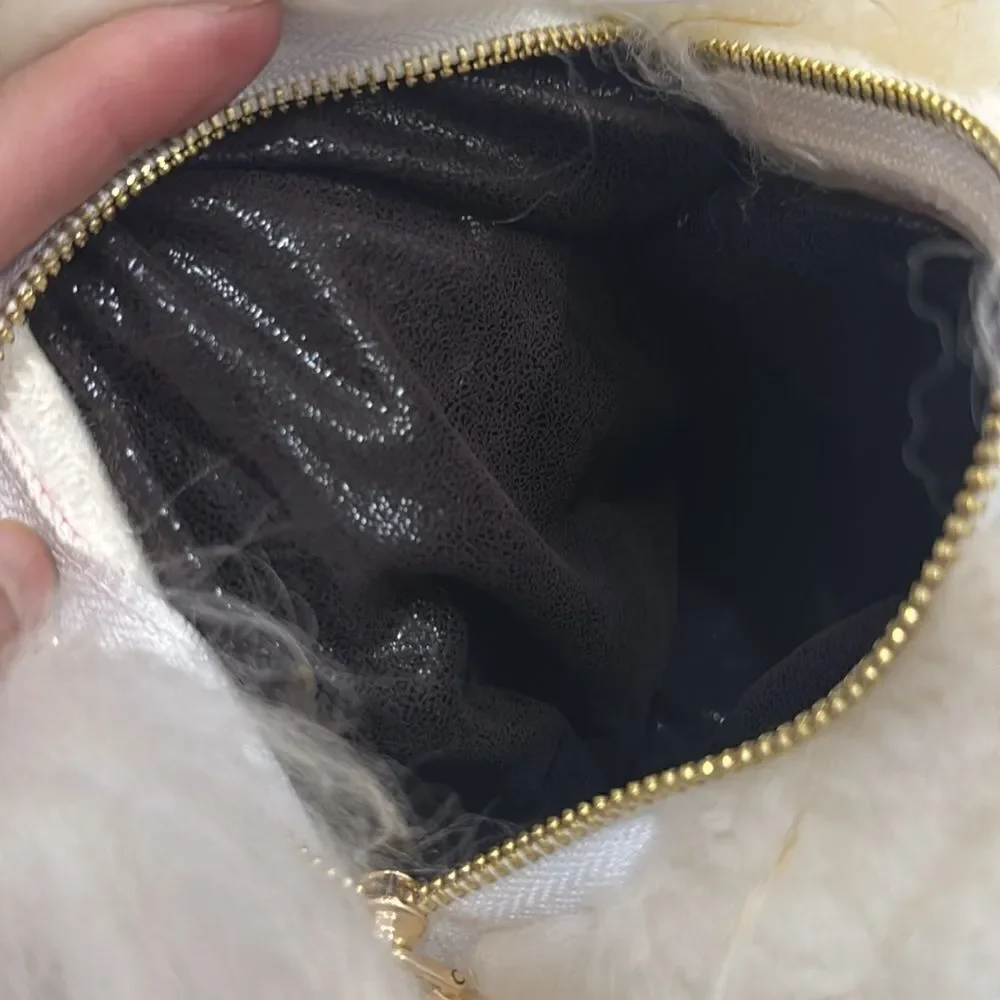 Cute Hedgehog Real Shearling Lambskin Handmade Multi Use Bag/Crossbody/Backpack